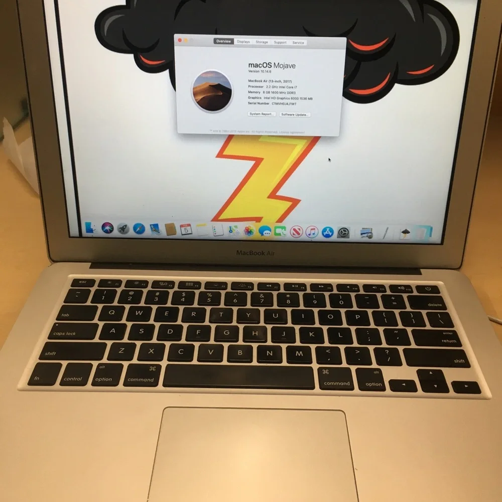 Mac air 2017 13 inch MacOS Scratches . Small dent $270